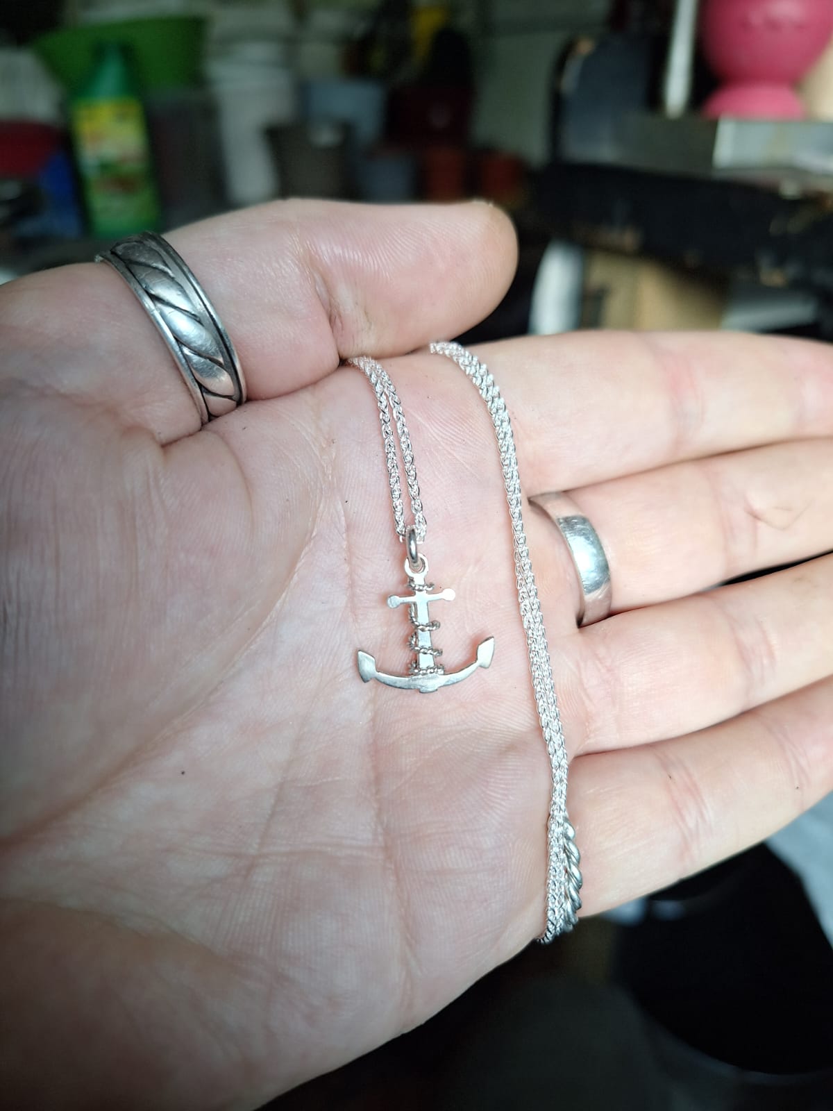 Anchor & Rope Silver pendant
