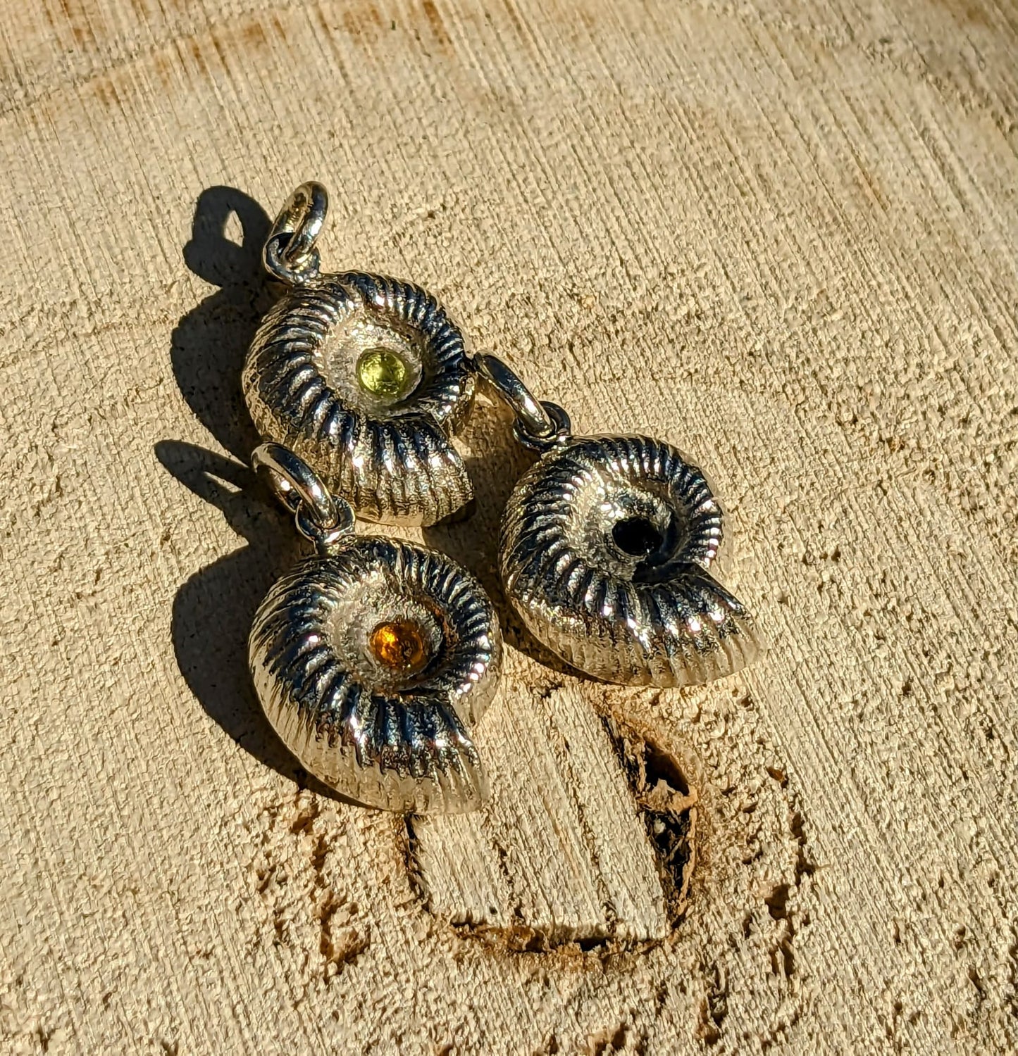 Ammonite Fossil Silver Pendant