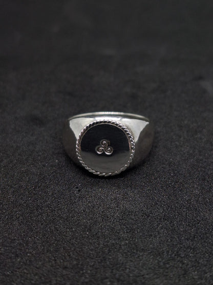 Celtic Triskele Silver Signet Ring