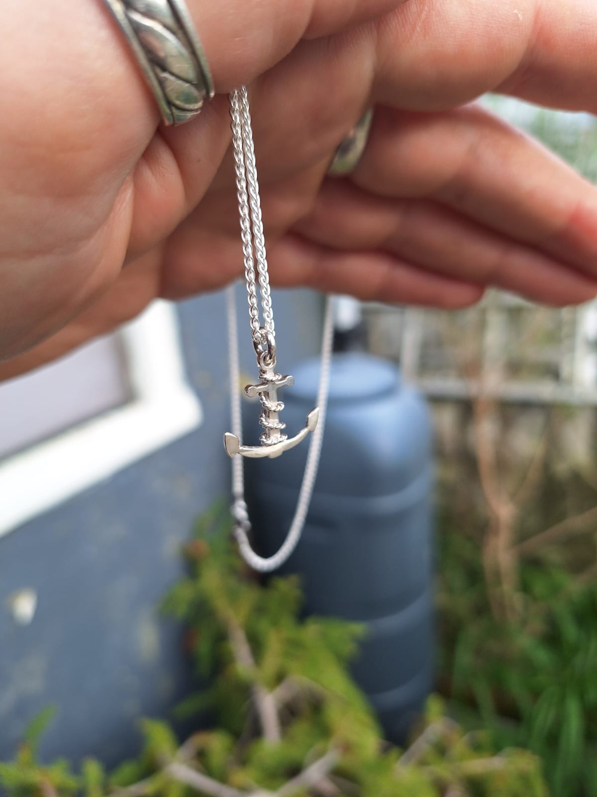 Anchor & Rope Silver pendant