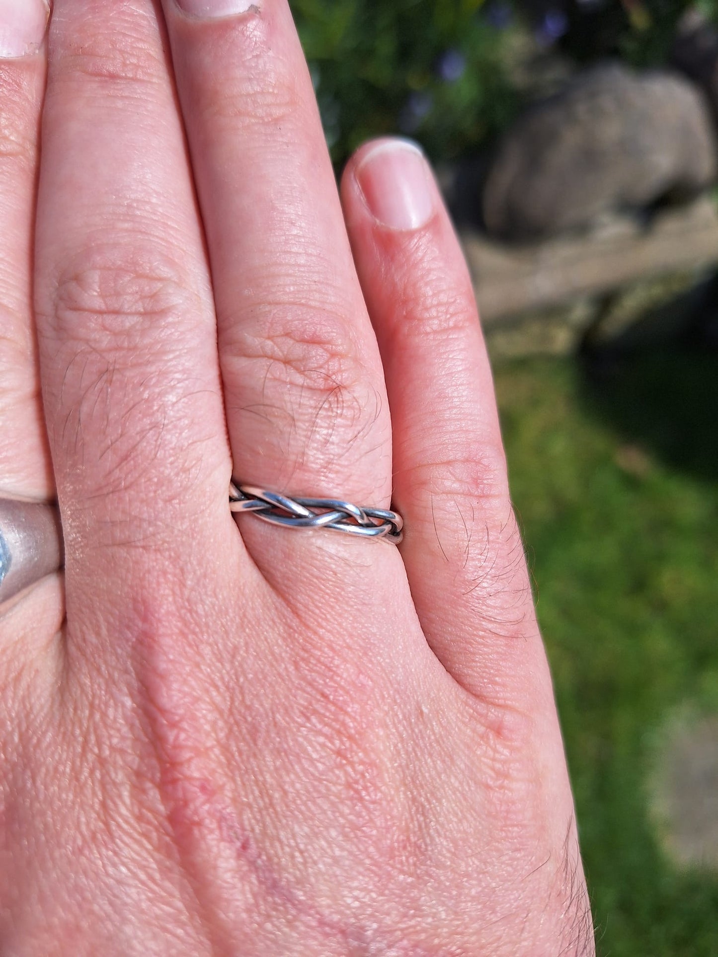 Braided Wicker Silver Ring