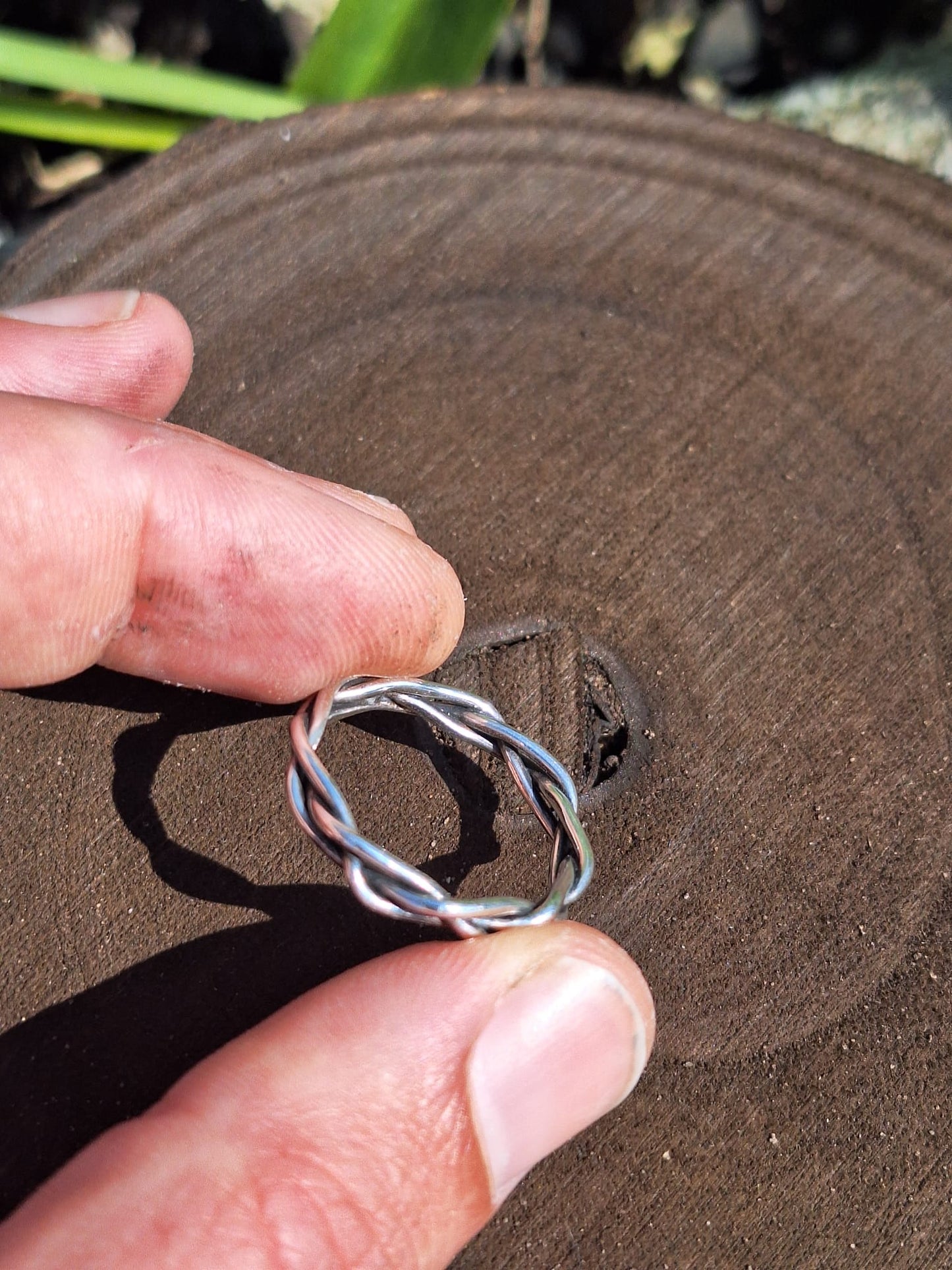 Braided Wicker Silver Ring
