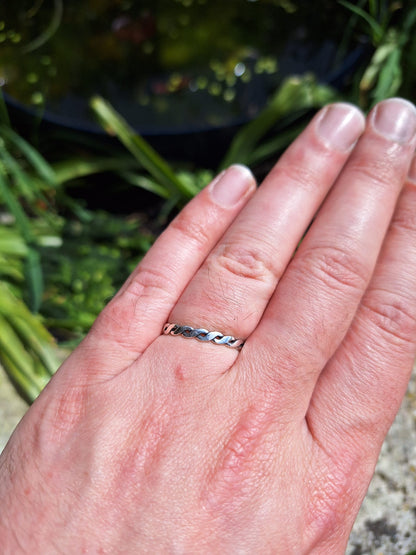 Beaten Silver Twist Ring