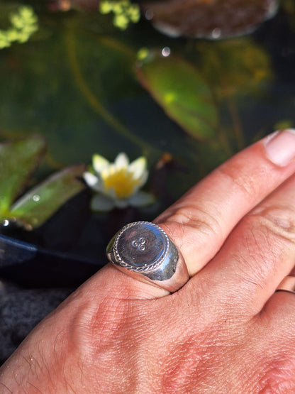 Celtic Triskele Silver Signet Ring