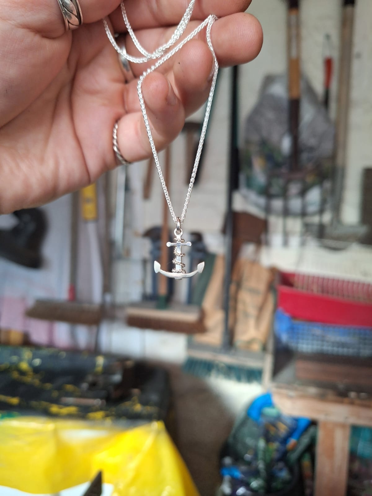 Anchor & Rope Silver pendant